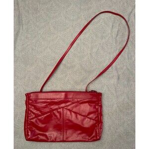 Vintage 80s Red Faux Leather Purse 1980s Retro Hipster Indie Sleaze Shoulder Bag